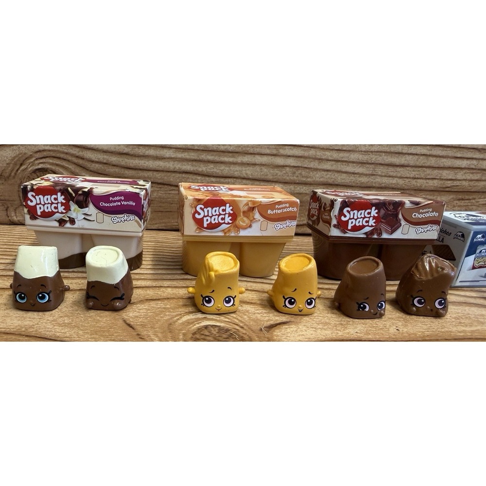 SHOPKINS Real Littles Lot of 6 Complete Figures & Containers Pudding Eggo